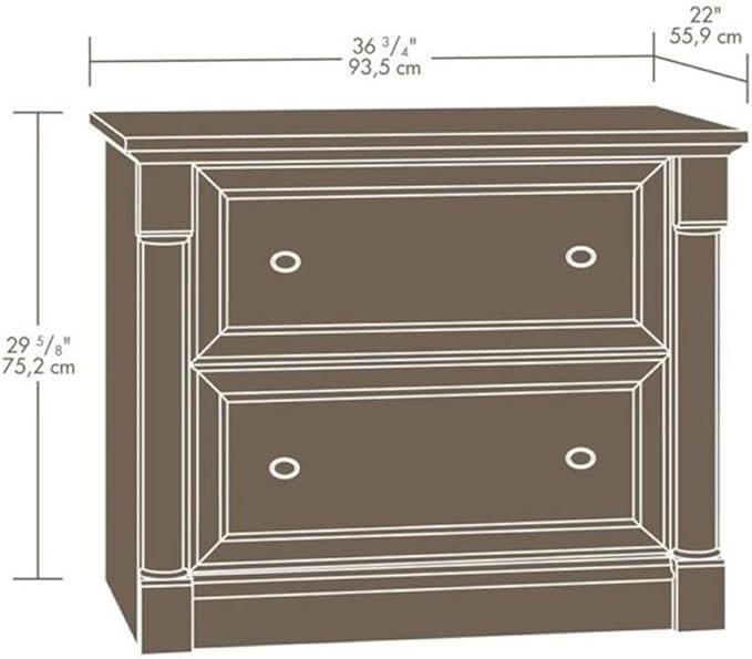 BOWERY HILL 2 Drawers 29.61 Lateral Cherry Engineered Wood Filing Cabinet Easy Assembly Stationary for Home Office