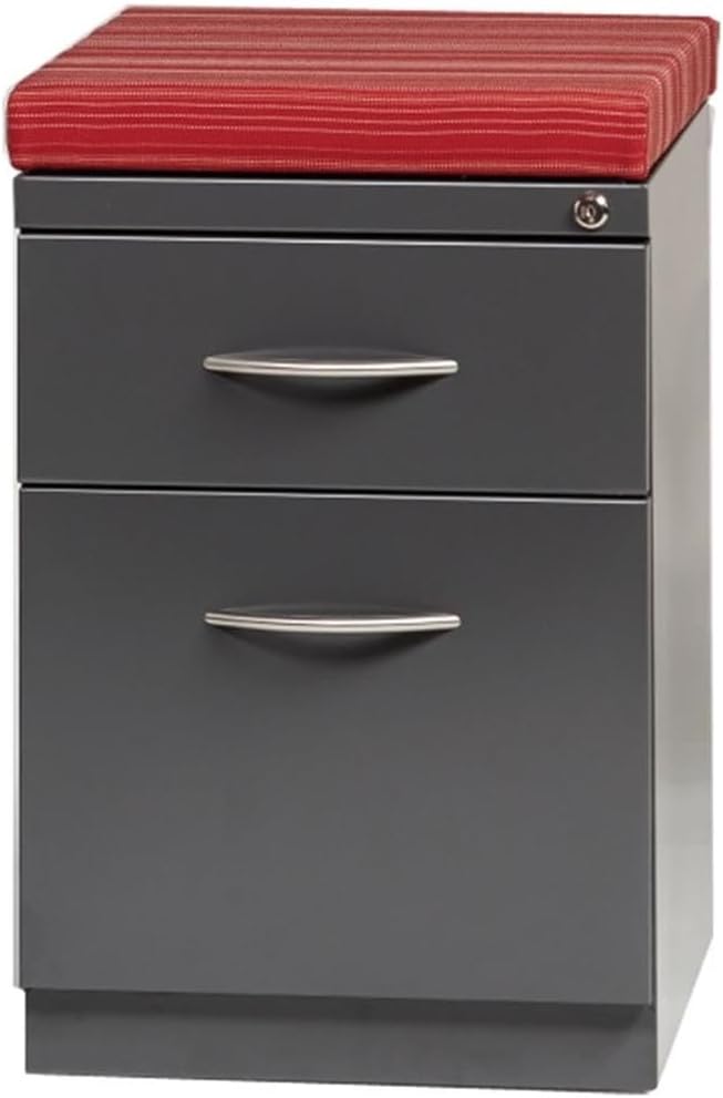 Hirsh 20 D Mobile Pedestal File 2-Drawer Box/File with Arch Pull in Charcoal