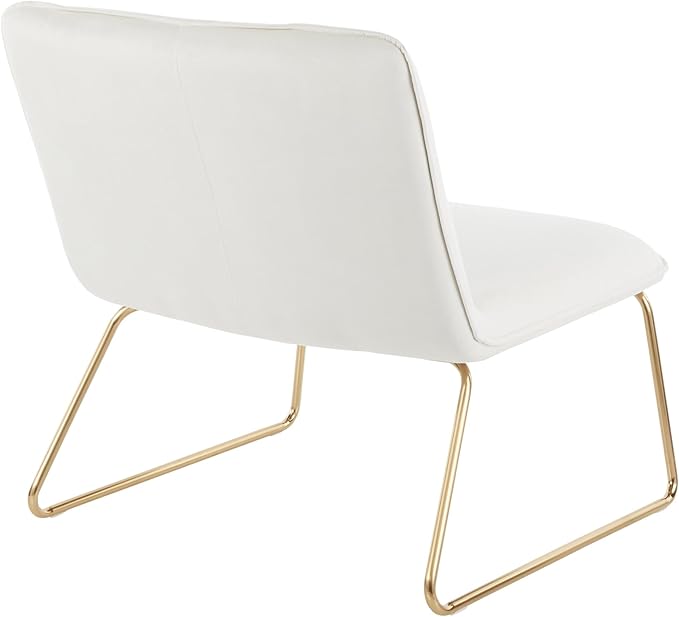 LumiSource Casper Velvet Accent Chair Armless Chair Gold Accent Chair for Living Room Comfy Chair for Bedroom Contemporary Chair