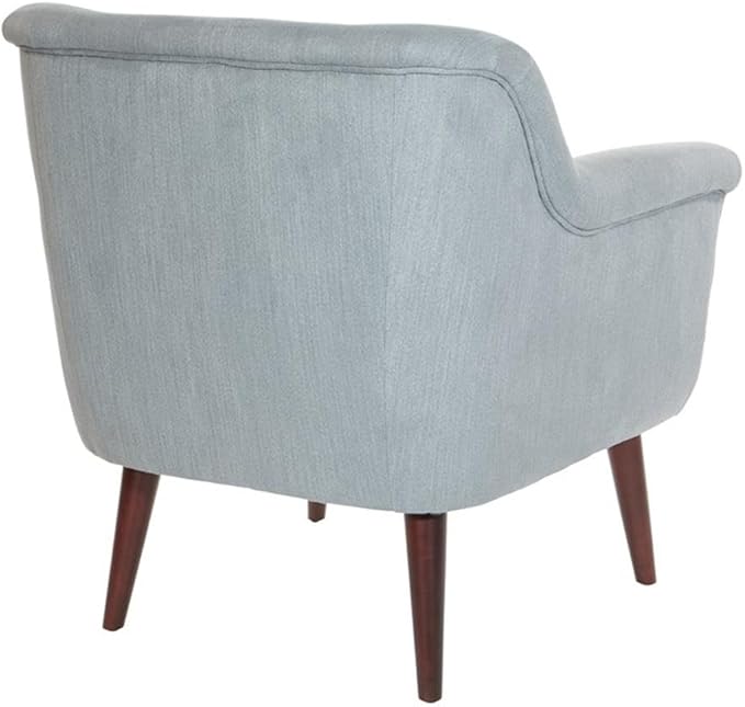 Pemberly Row Mid-Century Accent Chair Charcoal Gray Upholstery Dark Coffee Finish Solid Wood Tapered Legs Rolled Arms 29.75 W x 30.5 D x 33.75 H High-Density Foam Cushion Living Room Seating