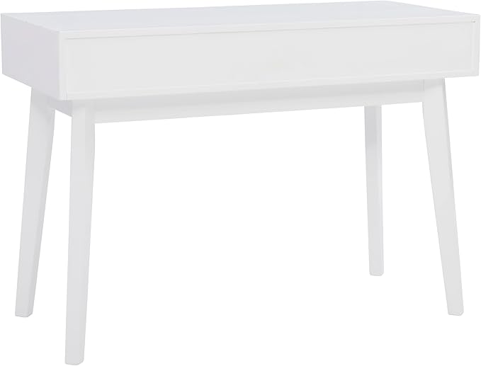 Powell Cason White Wooden Two Drawer Ripples Desk