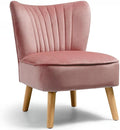 Nightcore Velvet Accent Chair Set Leisure Single Club Chair Set with Footrest Modern Tufted Upholstered Chair Set with Unique Velvet Upholstery for Living Reading Room Bedroom (Pink)
