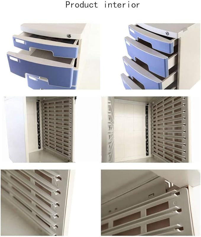 File Cabinets Filing Cabinet 5 Drawers Desktop Data Storage Plastic Storage Box 11.6X15.5X12.7 Inches Bookcase (Pink)