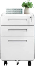 Removable File Cabinet Under Desk Storage Cabinet Filing Cabinet Three Drawer Office Cabinet with Locking Drawer Cabinet (Color : White)