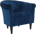 Pemberly Row Traditional Fabric Club Chair Blue Finish 32 H x 30.5 W x 27.5 D Padded Seat Durable Construction Comfortable Accent Chair for Living Room or Office