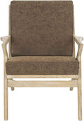 Safavieh Home Varys Light Brown Faux Leather and White Wash Accent Chair