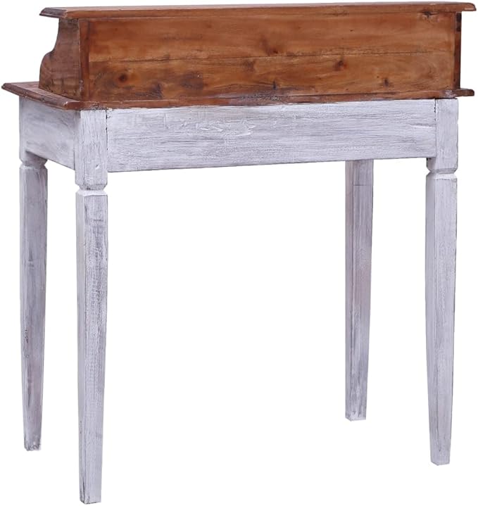 vidaXL Reclaimed Wood Writing Desk- ic Charm Ample Storage with Drawers and Compartment Suitable for Office or Living Room