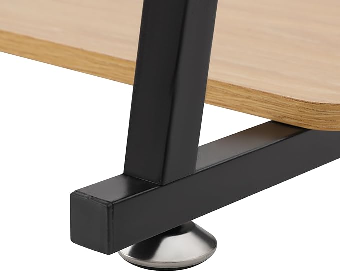 3 Tier Home Office Desk Adjustable Rolling Computer Desk with Wheels &amp Foot Pads for Home Office Study Apartment Dorms 31.5 Desktop (Black Frame &amp Log Color Board)