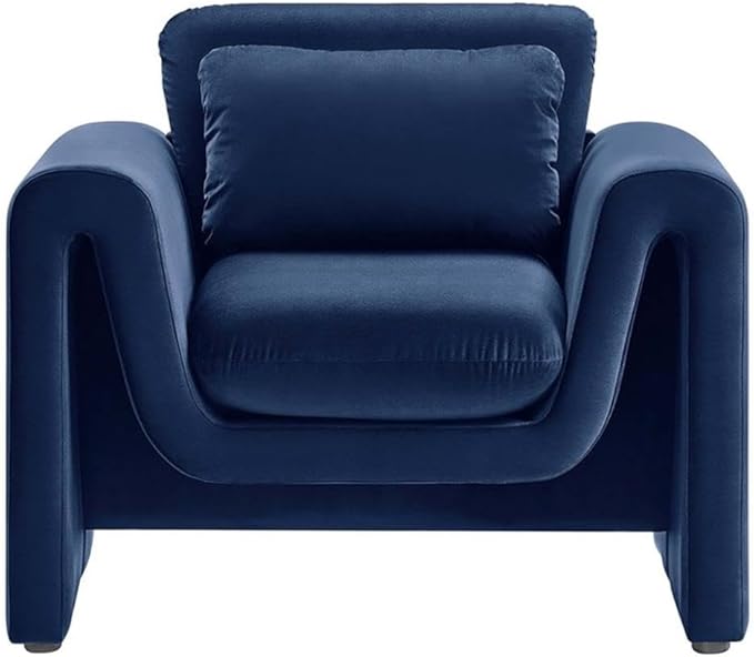 Modway EEI-6576-MID Waverly Performance Velvet Armchair Midnight Blue