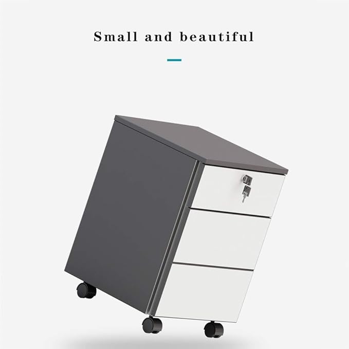 COAECJ Filing CabinetsFile Shelves for Desk File Cabinet 2-Layer Drawer Metal Moving File Cabinet Simple Modern Locker Office Data Storage Cabinet with Lock Key Fully Assembled