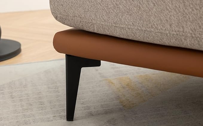 Modern Two-Tone Barrel Fabric Chair Upholstered Round Armchair for Living Room Bedroom Reading Room (Burnt Orange)