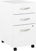 Bush Business Furniture Studio C 3 Drawer Mobile File Cabinet in White | Assembled Office Storage Unit for Home or Commercial Spaces
