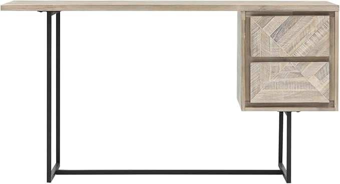 Armen Living Peridot 2 Drawer Desk in Natural Acacia Wood 24 x 29 x 51
