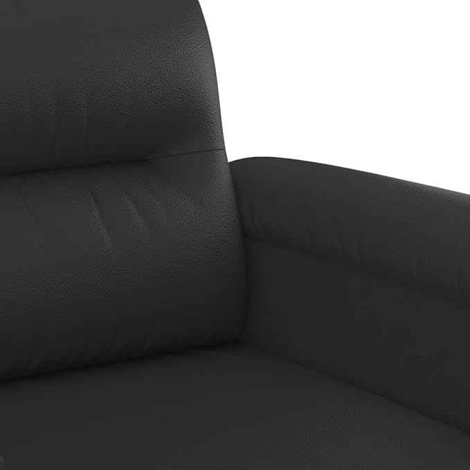 2-Seater Faux Leather Loveseat 59.1 x 59.1 x 31.5 in Modern Compact Couch with Steel Frame &amp Plush Armrests Black Small Sofa for Living Room Apartment Studio