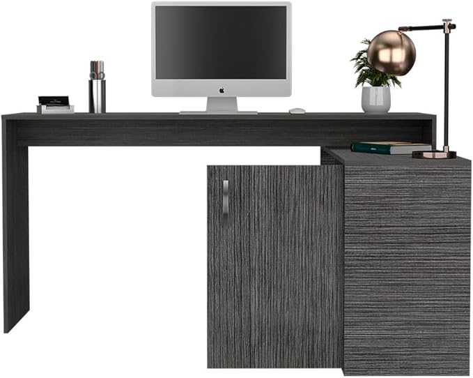 L-Shaped Desk Office Smokey Oak