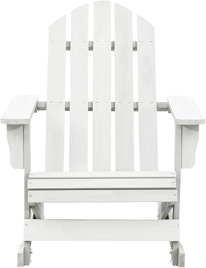Garden Rocking Chair Wood White Chair Living Room Chair with Sleep Function