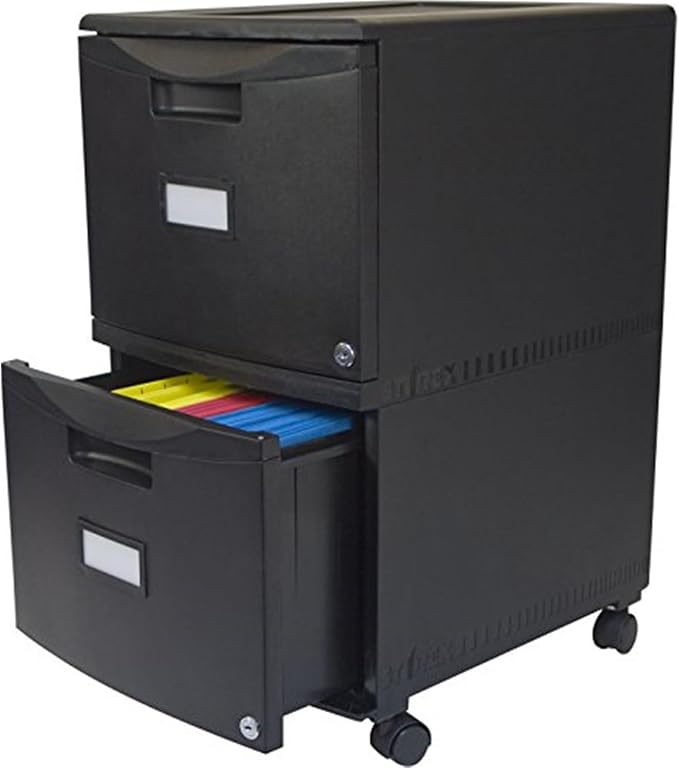 Seaside Style Mobile Filing Cabinet w/ 2 Drawers