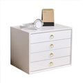 Desktop File Cabinet - Desktop Storage Box with Drawers Wooden Desktop File Cabinet Multilayer Desktop Organizer Storage Box with Drawers for Monitor Stand/Printer Platform (A 4 Drawer)