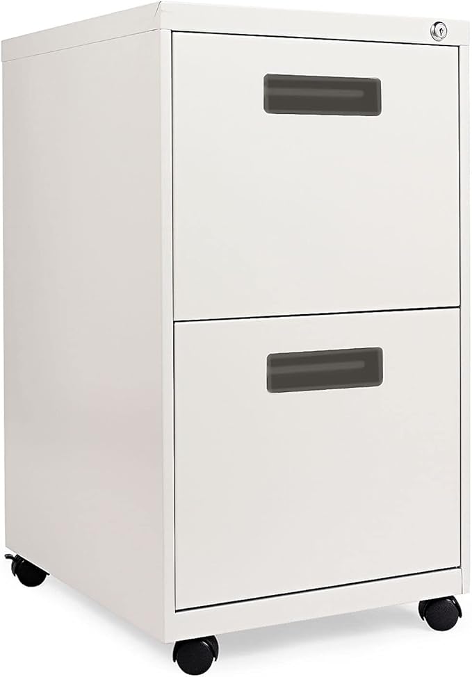 Alera ALEPAFFLG 14.96 in. x 19.29 in. x 27.75 in. 2 Legal/Letter-Size File Drawers Left or Right File Pedestal - Light Gray