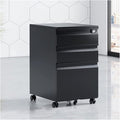 Floor Standing File Cabinet Movable Cabinet Three Drawers Steel Movable Push Cabinet Lockable Storage Cabinet (I)