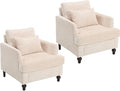 Upholstered Living Room Chair Chenille Accent Chair Single Sofa with Cushion &amp Solid Wood Frame Mid Century Modern Armchair for Bedroom Office