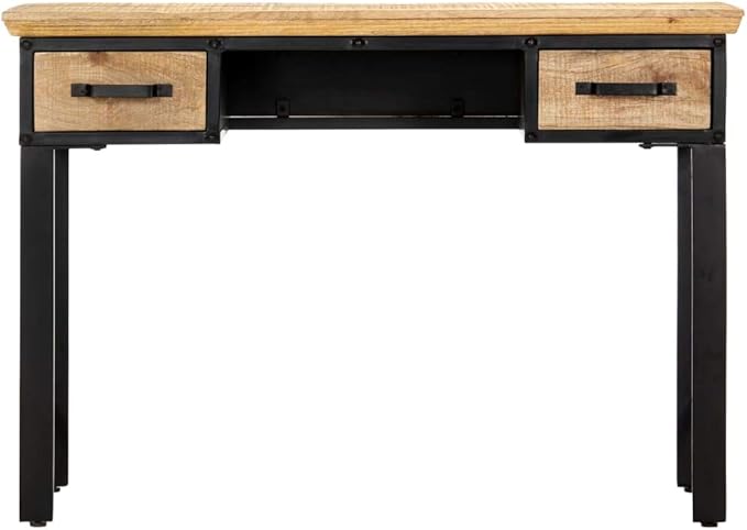 Rustic Writing Computer Desk with Drawers Home Office Desk Writing Study Table PC Desk Workstation for Bedroom 43.3x19.6x29.9 Solid Mango Wood