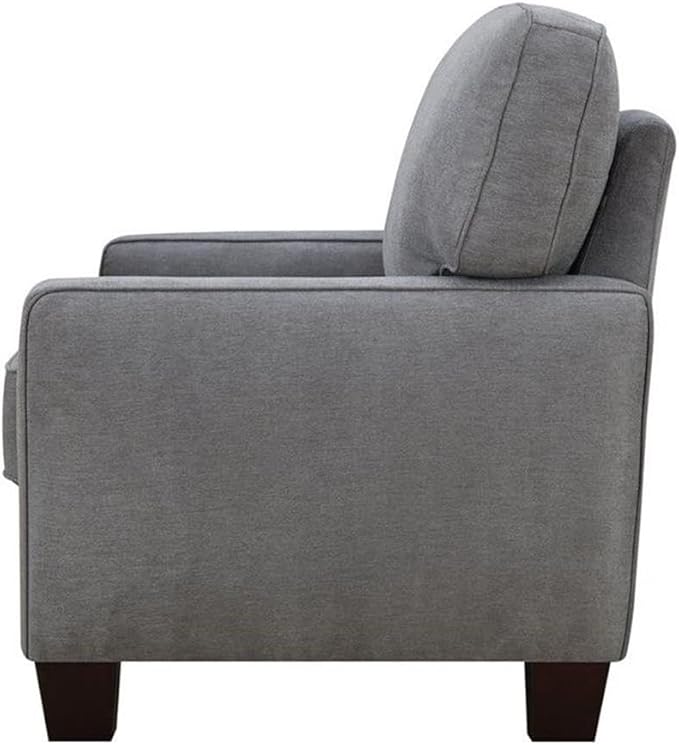 Pemberly Row Modern Loveseat Sofa for Small Apartments 2 Seater Couch for Living Room Tool-Free Assembly Light Grey
