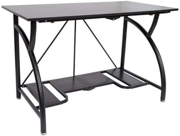 Origami 2-Pack Folding Table Desk Portable Office Furniture with Rolling Wheels Black