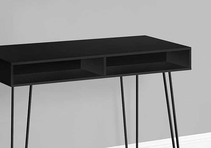 Computer Desk Home Office Laptop Left Right Set up Storage Drawers 40 l Work Black Laminate Black Metal Contemporary Modern
