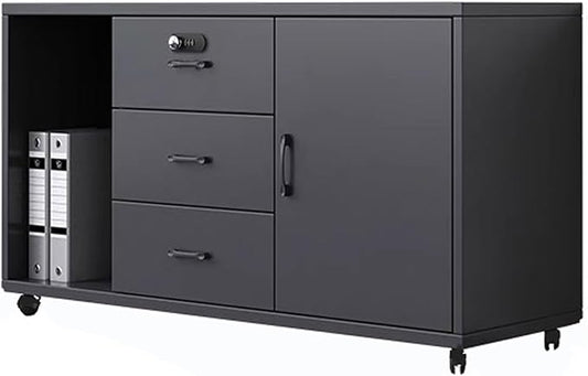 File Cabinet Under Desk with Lock Data with Wheels Storage Cabinets(C)