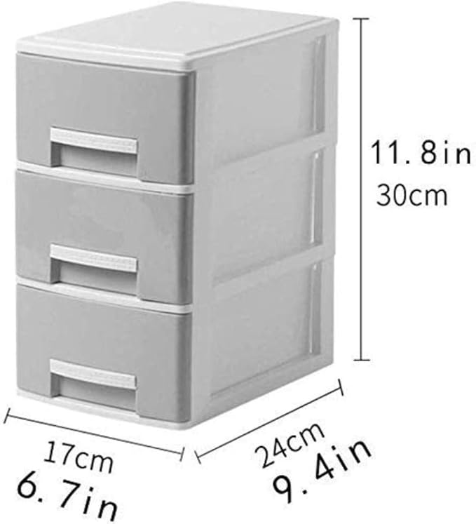 File Cabinet Partition 3 Drawer Dorm Room Dorm Storage Cabinet Clothing Storage Box Plastic Cabinet Home (Grey)