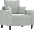 vidaXL Velvet Sofa Chair in Light Gray - Modern Styling with Comfortable Padding and Durable Metal Frame