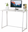Folding Small Desk - Versatile Laptop Study Writing Table - White - Space-Saving Design - Perfect for Home Office