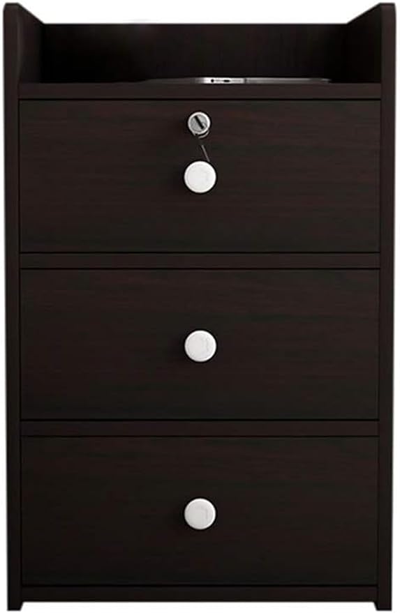 File Cabinet Office Filing Cabinet with Lock Three-Tier Drawer Cabinet Information Cabinet Under Desk Storage(Color:D)