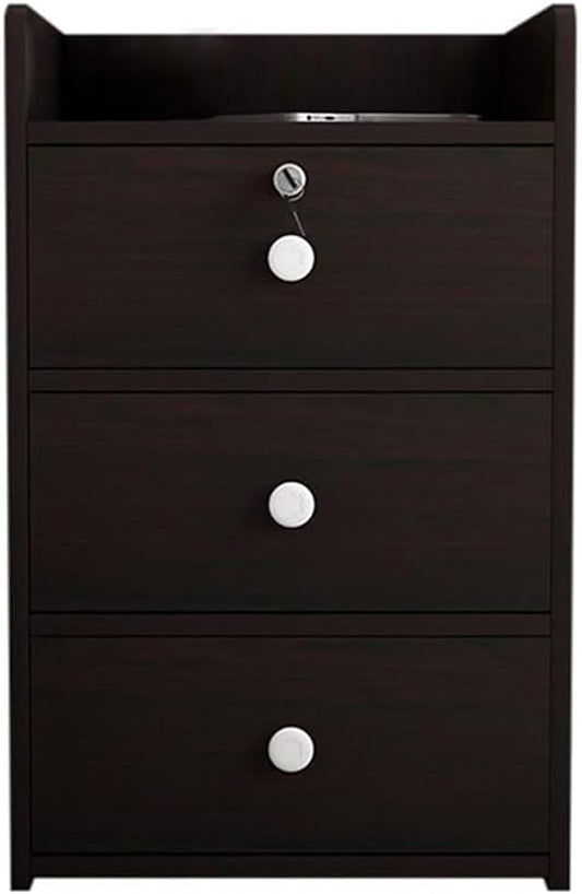 File Cabinet Office Filing Cabinet with Lock Three-Tier Drawer Cabinet Information Cabinet Under Desk Storage(Color:D)
