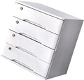 Solid Wood Storage Box - File Cabinet A4 Flat File Cabinet with Lock Desktop Drawer Storage Cabinet Wooden Storage Box Desk Organizers with Lock (4 Layer)