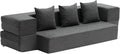 VEVOR Folding Sofa Bed 3-in-1 Foldable Couch Bed with 3 Pillows and Washable Cover 25D High Density Memory Foam Convertible Sleeper Chair Bed Futon Couch Dark Grey(Twin XL)