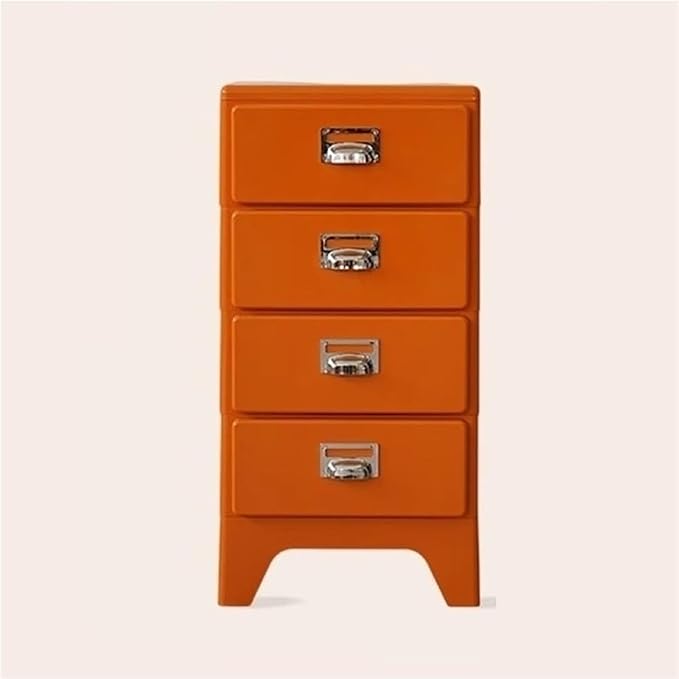 2/3/4/5 Floors Drawer File Cabinet -Retro Style Plastic File Cabinet for Under Desk Storagefor Home or Office Organization Storage CabinetSpace-Saving(31.7in Orange)