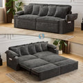 82.7’’ King Size Pull Out Sofa Bed 3 in 1 Convertible Sleeper Sofa Bed with Futon Sofa  Chenille Loveseat Couch Bed with USB and Storage Pockets for Living RoomBedroom Pet-Friendly (Dark Gray)