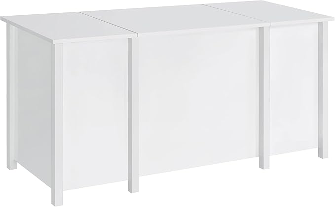 Coaster Home Furnishings - Dylan - Engineered Wood - 60-Inch Lift-Top Office Desk Includes 4 Drawers with Full-Extension Glide and 2 Pull-Out Trays - Home Office - White High Gloss - 801573