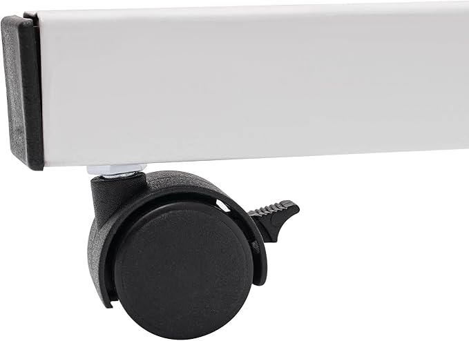 Adjustable Height Standing Desk with Tilting Desktop Computer Desk Laptop Desk 360° Swivel Wheels – Ideal for Home Office Study and Workspace (White 24 L x 16 W x 47 H)