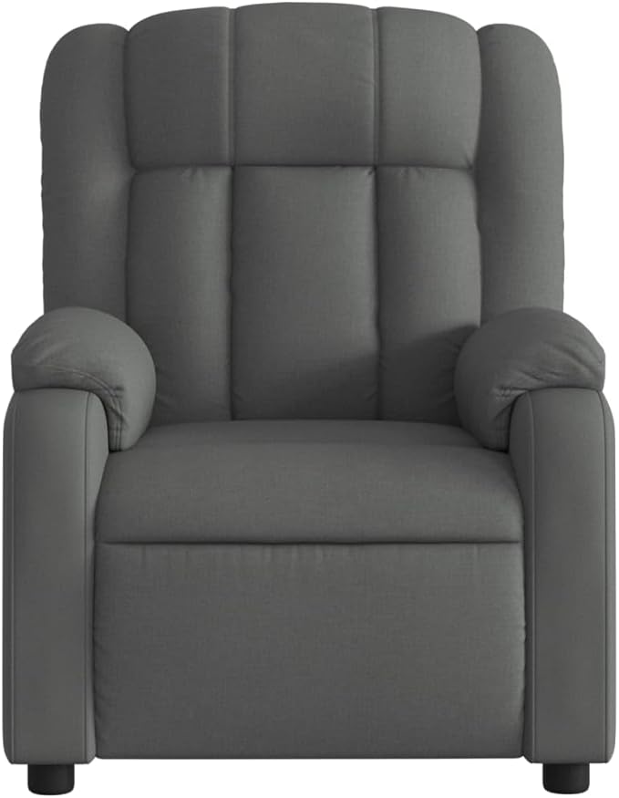 vidaXL Dark Grey Massage Recliner Chair with USB Connection &amp Remote Control Adjustable Fabric Vibration for Living Room Bedroom Use TV Reclining Armchair Modern Comfort Sofa Lounge