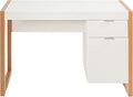 MAT EXPERT 44” Computer Desk White Desk w/Drawer &amp Storage Cabinet for Study Work Makeup Modern Writing Desk PC Laptop Office Table for Bedroom Small Corner Home Office