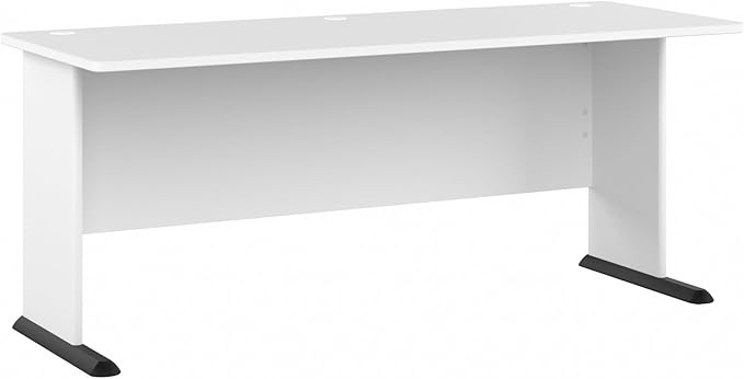 Bush Business Furniture Studio A 72W Computer Desk in White 6 Foot Gaming and Work Table for Home or Professional Office