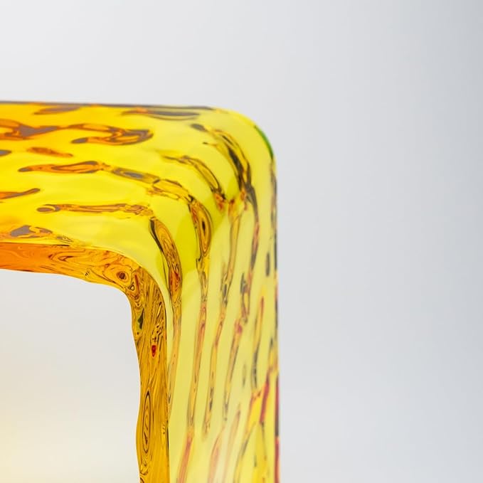 Colorful Ripple Acrylic Accent Chair – Modern Transparent Vanity Stool for Living Room Bedroom or Bathroom | Water-Resistant Artistic Design 13.9 W x 10.4 D x 15.9 H