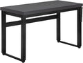 Penau Adjustable Computer Desk for Home Office Modern Grey Laminate Surface Black Metal Legs 47.25 Inchs Long Suitable for Small Spaces