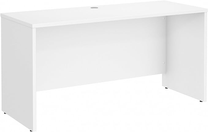 Bush Business Furniture Studio C 60W x 24D Credenza Desk in White Computer Table for Home or Professional Office