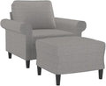 vidaXL Sofa Chair with Footstool Light Grey