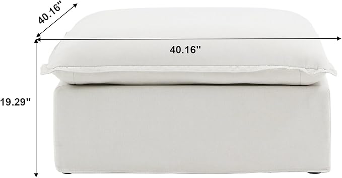 Modern Modular Sectional Couches for Living Room Ottoman Module Cushion Covers Removable Minimalist Comfy Breathable Sectional Sofa Couch for Office Apartment White
