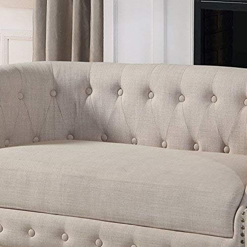 Rosevera C23 Edmeston Chesterfield Loveseat Beige